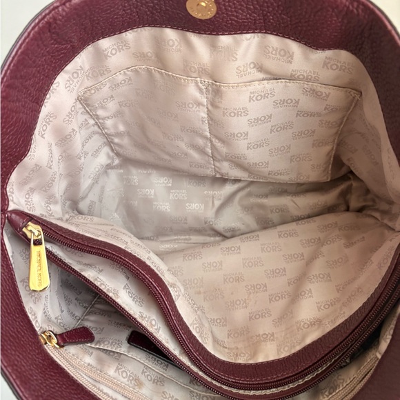 Michael Kors Dark Red Leather Tote - Picture 7 of 9
